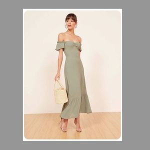 Reformation Butterfly Dress Sage Green